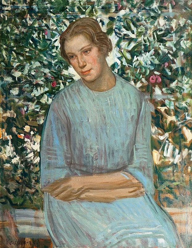 Leopold von Kalckreuth-46-Ragazza in giardino